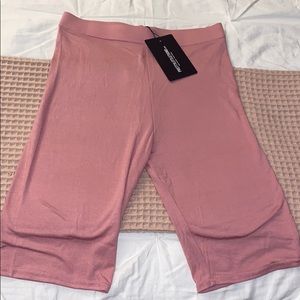 NWT Prettylittlething Pink Biker Shorts